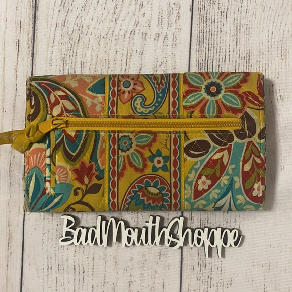 Vintage Vera Bradley Provencal Fall 2012 Trifold Magnetic Close Clutch Wallet - Picture 6 of 11
